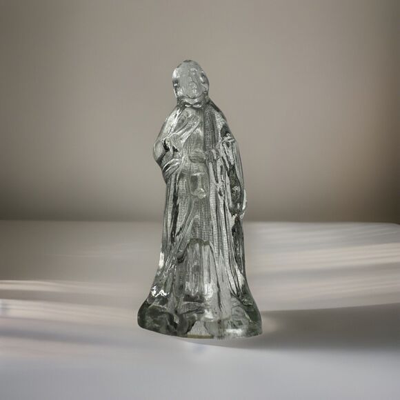 Vintage Clear Glass Nativity Wise Man Figurine 6” - Picture 3 of 11